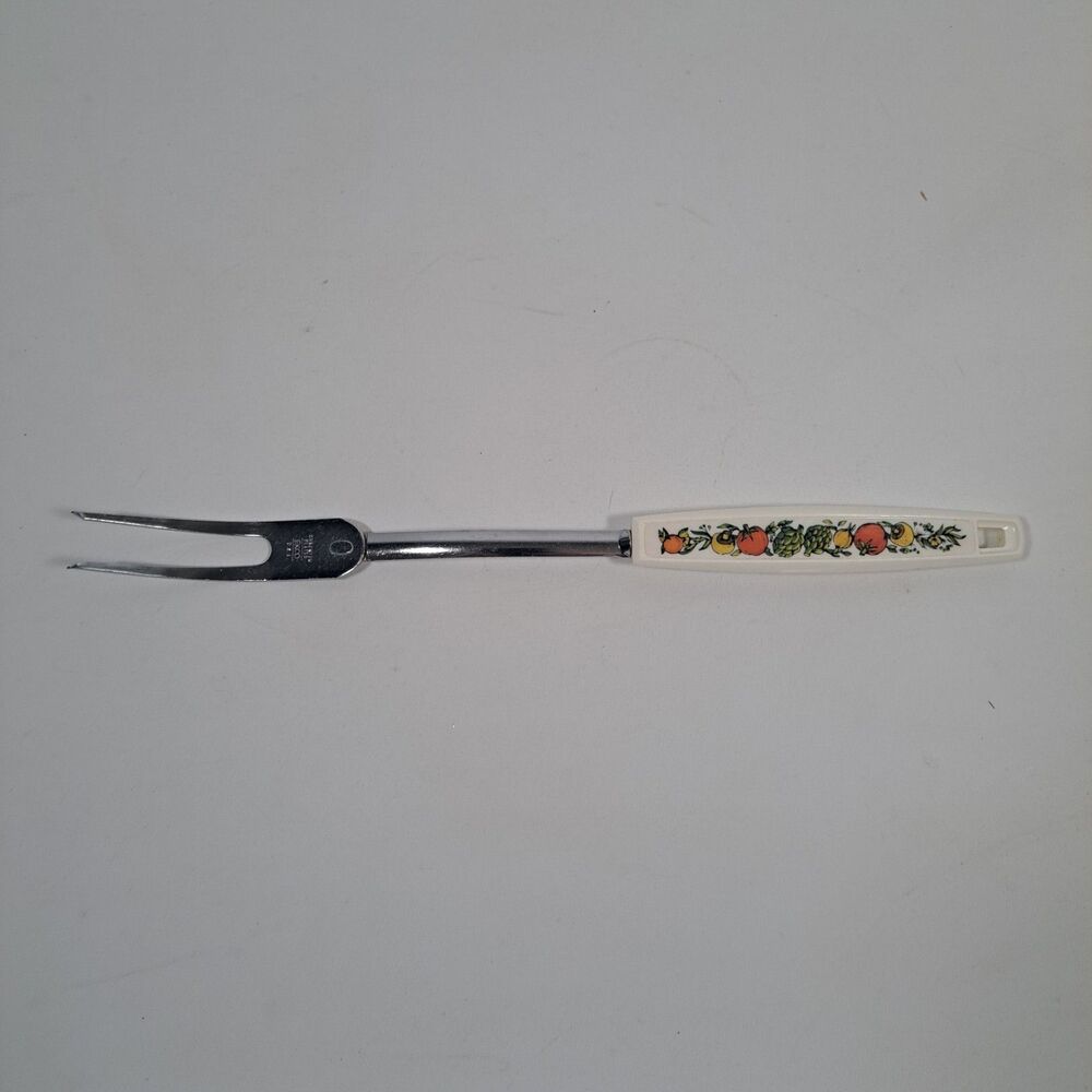 VINTAGE EKCO CHROMIUM PLATED SPICE OF LIFE MEAT SERVING FORK UTENSIL